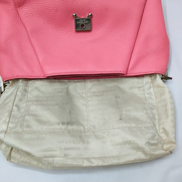 Kate Spade New York Pink Leather Top Handle Satchel Crossbody Bag - Picture 10 of 16